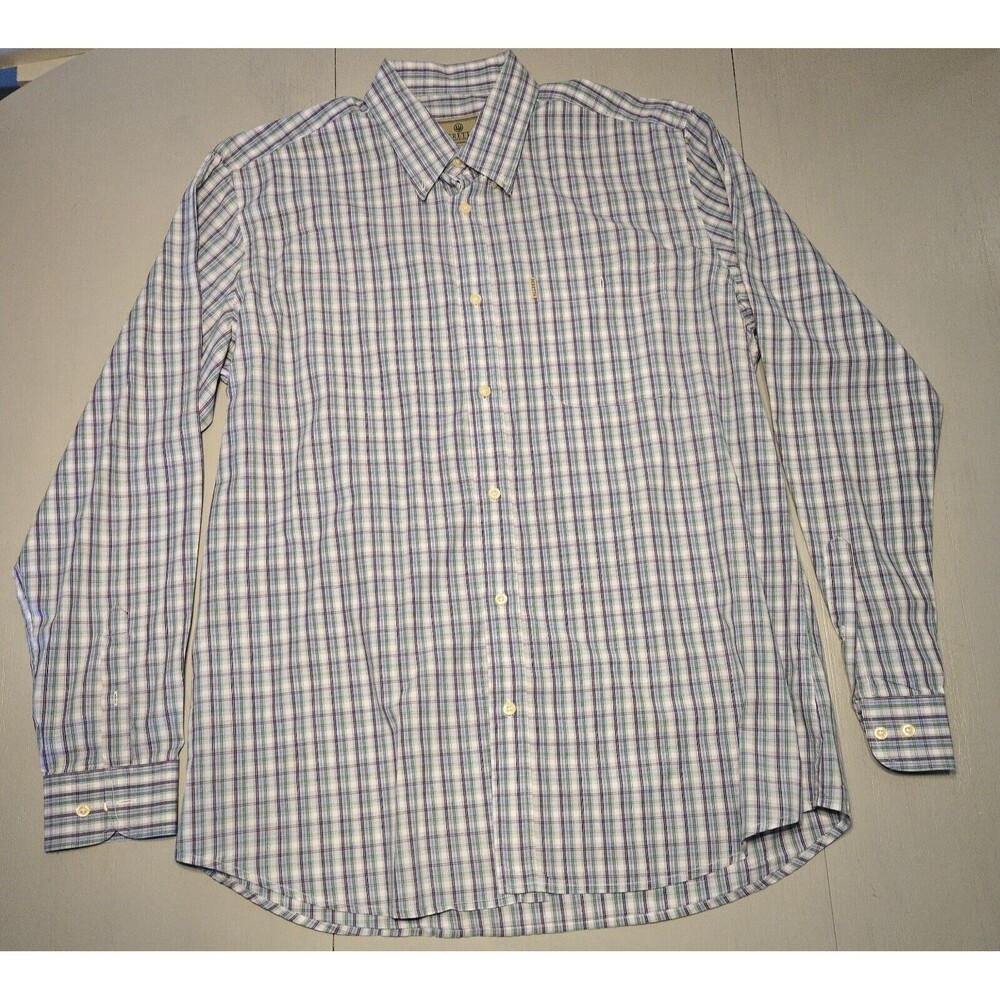 Beretta Shirt Adult Large Size XL Plaid Button Down Long Sleeve Pocket Mens